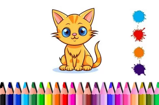 Cute Cat Coloring Book